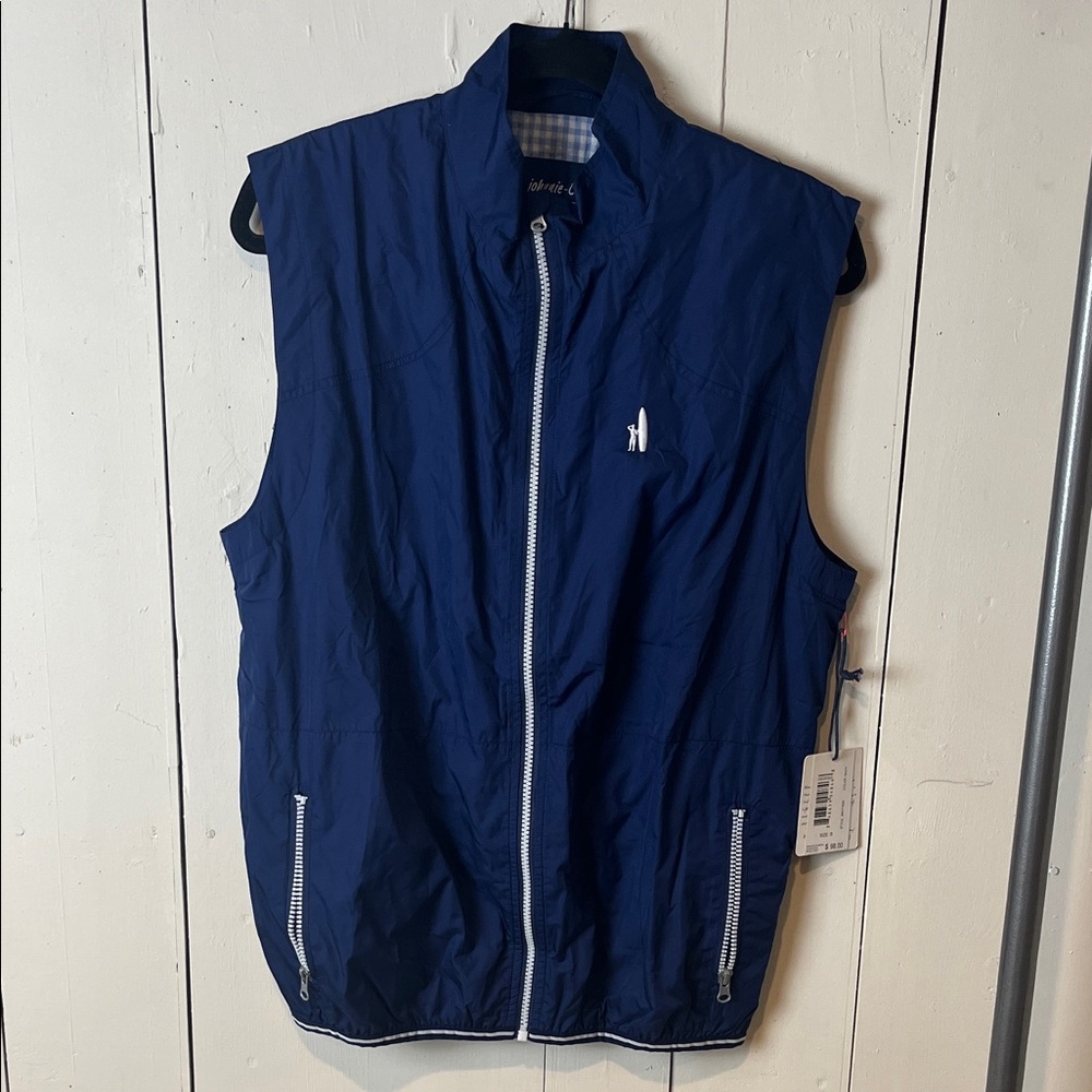 Johnnie-O Men's Navy Blue Performance Vest size S